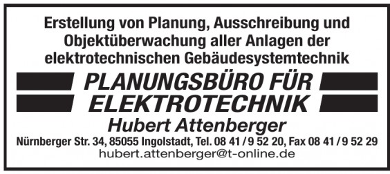 Planungbüro für Elektrotechnik Hubert Attenberger Planungbüro für Elektrotechnik Hubert Attenberger