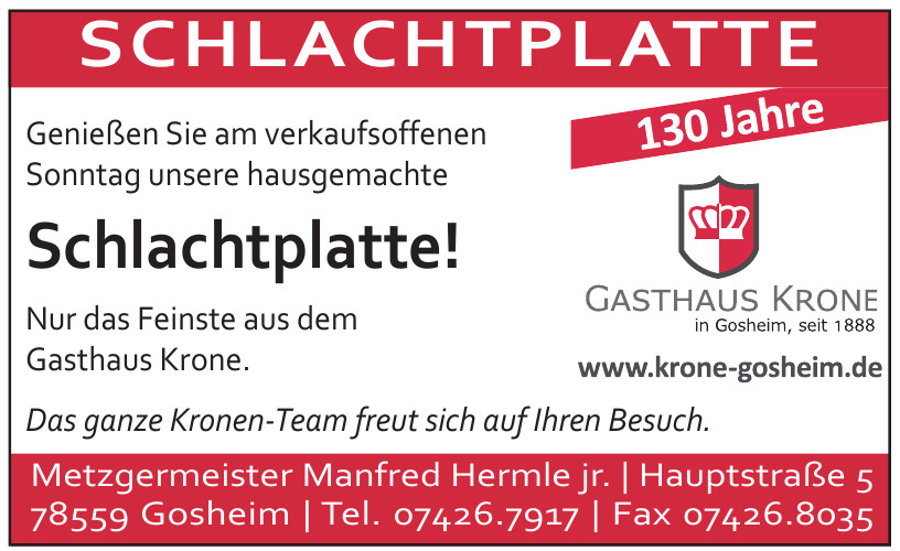 Gasthaus Krone - Metzgermeister Manfred Hermle jr.