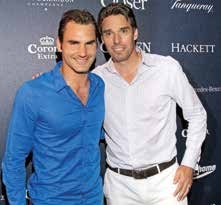 Im Jahr 2013 konnte Stich mit dem Schweizer Roger Federer (l.) erstmals einen der drei großen Superstars der Tenniswelt nach Hamburg holen