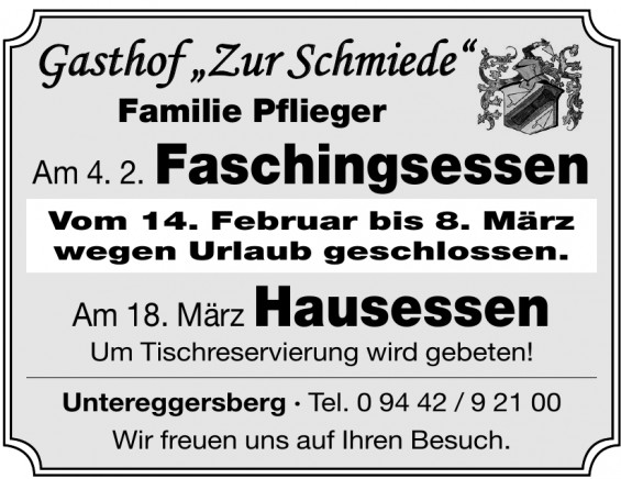 Gasthof „Zur Schmiede“ Gasthof „Zur Schmiede“