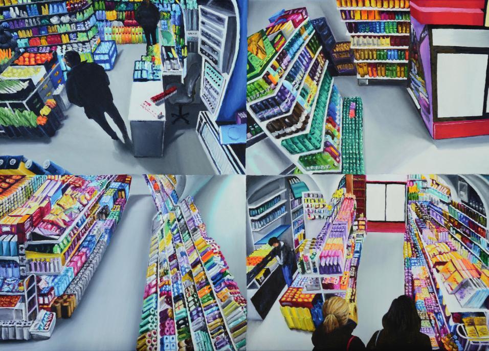 Supermarkt: Öl auf Leinwand, 50 auf 70 Zentimeter, 2011. Foto: Katherina Gierlach Supermarkt: Öl auf Leinwand, 50 auf 70 Zentimeter, 2011. Foto: Katherina Gierlach