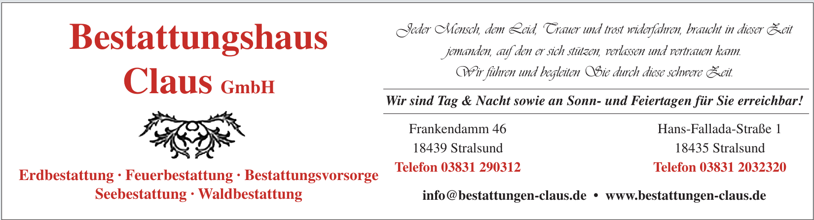Bestattungshaus Claus GmbH Bestattungshaus Claus GmbH