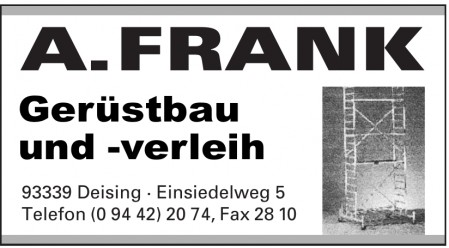 A.FRANK Gerüstbau und -verleih A.FRANK Gerüstbau und -verleih