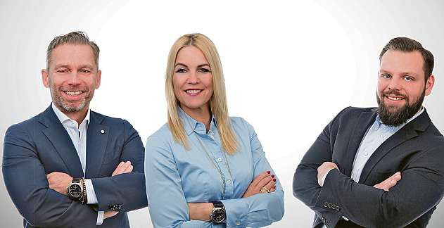 Marco Reardon, Dana-Jasmine Reardon und Kim-Christopher Heinemann vom Kieler alphaservice-Team FOTO: HFR Marco Reardon, Dana-Jasmine Reardon und Kim-Christopher Heinemann vom Kieler alphaservice-Team FOTO: HFR