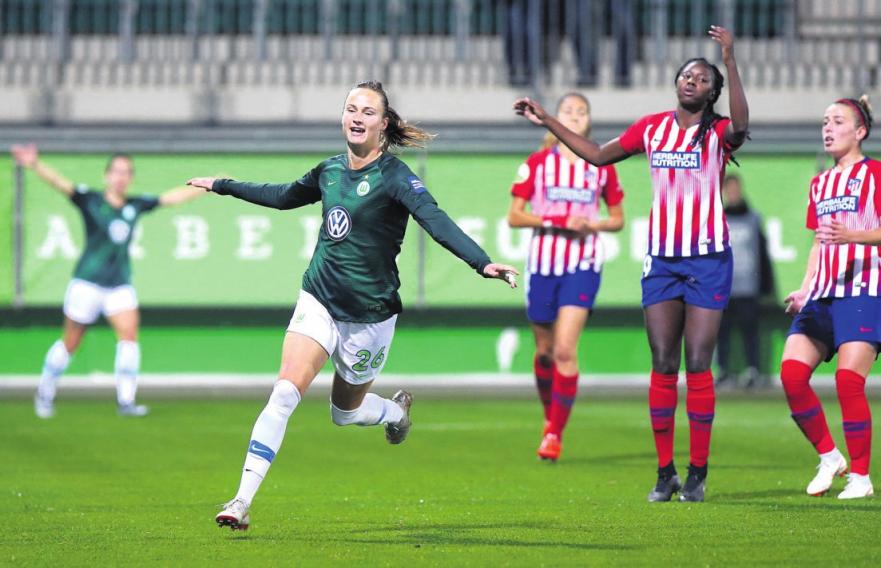 Caroline Graham Hansen jubelt nach ihrem Tor zum 3:0. Foto: Darius Simka/regios24 Caroline Graham Hansen jubelt nach ihrem Tor zum 3:0. Foto: Darius Simka/regios24