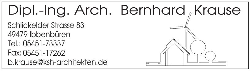 Dipl.-Ing. Arch. Bernhard Krause Dipl.-Ing. Arch. Bernhard Krause