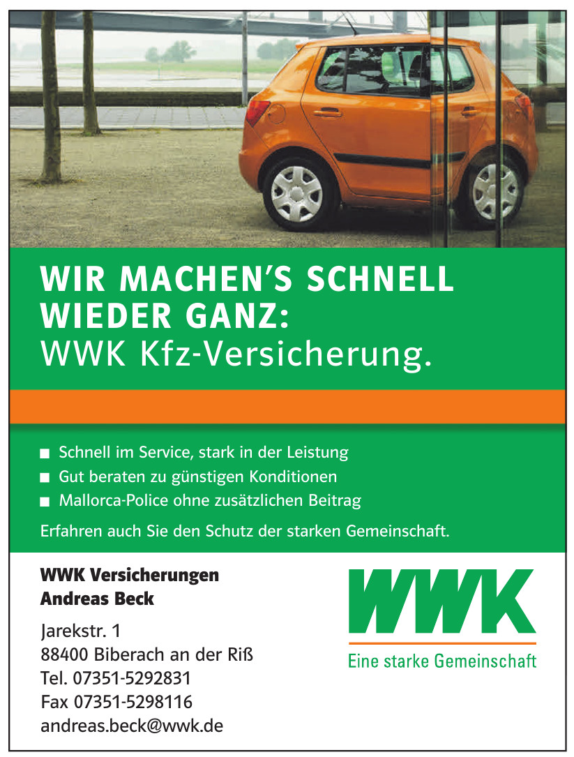 WWK Versicherungen Andreas Beck WWK Versicherungen Andreas Beck