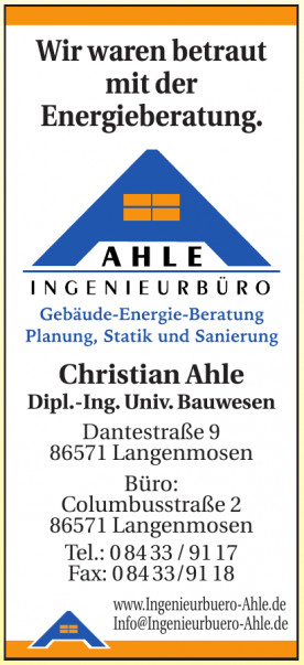 Christian Ahle Dipl.-Ing. Univ. Bauwesen Christian Ahle Dipl.-Ing. Univ. Bauwesen