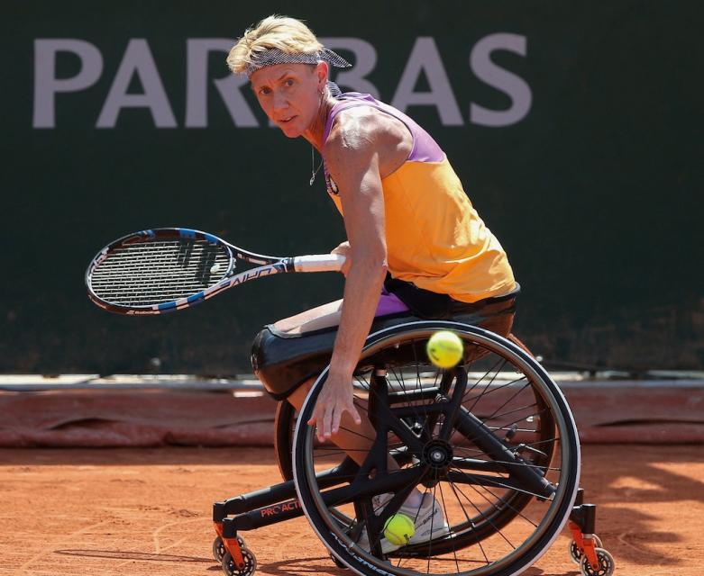 Sabine Ellerbrock, Deutschlands beste Rollstuhltennisspielerin, erreichte im vergangenen Jahr das Finale. In diesem unterlag sie jedoch im Halbfinale. (Foto: Jürgen Hasenkopf)