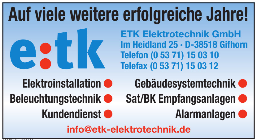 ETK Elektrotechnik GmbH ETK Elektrotechnik GmbH