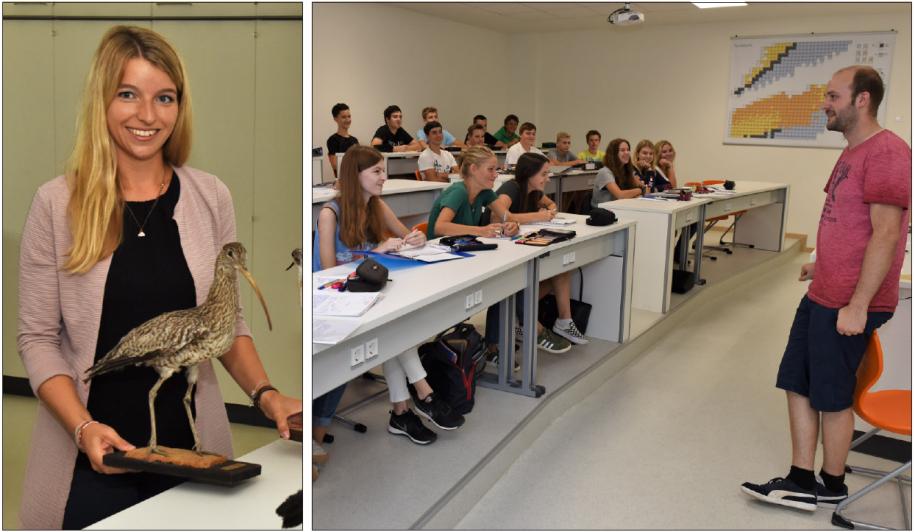 Die hellen, freundlichen Räume des naturwissenschaftlichen Traktes sind ein Gewinn – da sind sich Studienrat Michael Schindler und die Schüler der Klasse 10a einig (rechts). Studienrätin Lisa Bollwein sortiert Präparate der Biologiesammlung ein (links). Fotos: Hammerl Die hellen, freundlichen Räume des naturwissenschaftlichen Traktes sind ein Gewinn – da sind sich Studienrat Michael Schindler und die Schüler der Klasse 10a einig (rechts). Studienrätin Lisa Bollwein sortiert Präparate der Biologiesammlung ein (links). Fotos: Hammerl