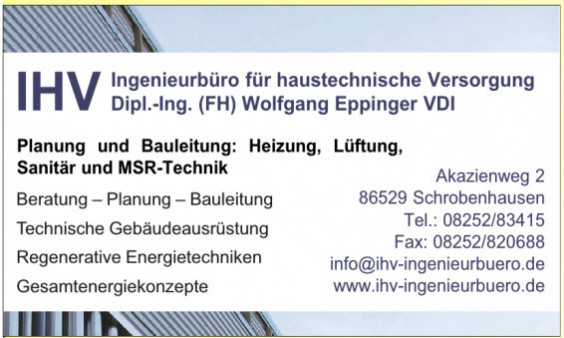 Ingenieurbüro für haustechnische Versorgung Dipl.-Ing. (FH) Wolfgang Eppinger VDI Ingenieurbüro für haustechnische Versorgung Dipl.-Ing. (FH) Wolfgang Eppinger VDI