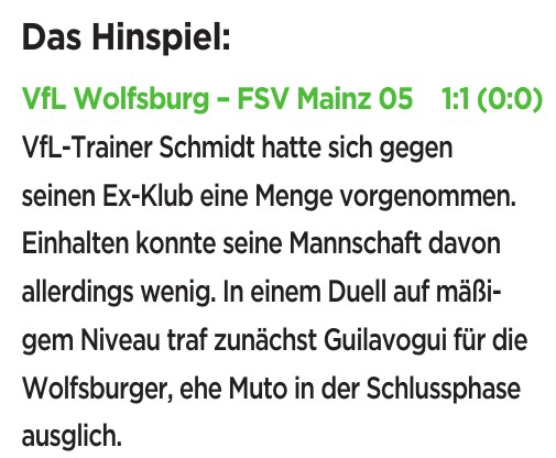 Das Hinspiel