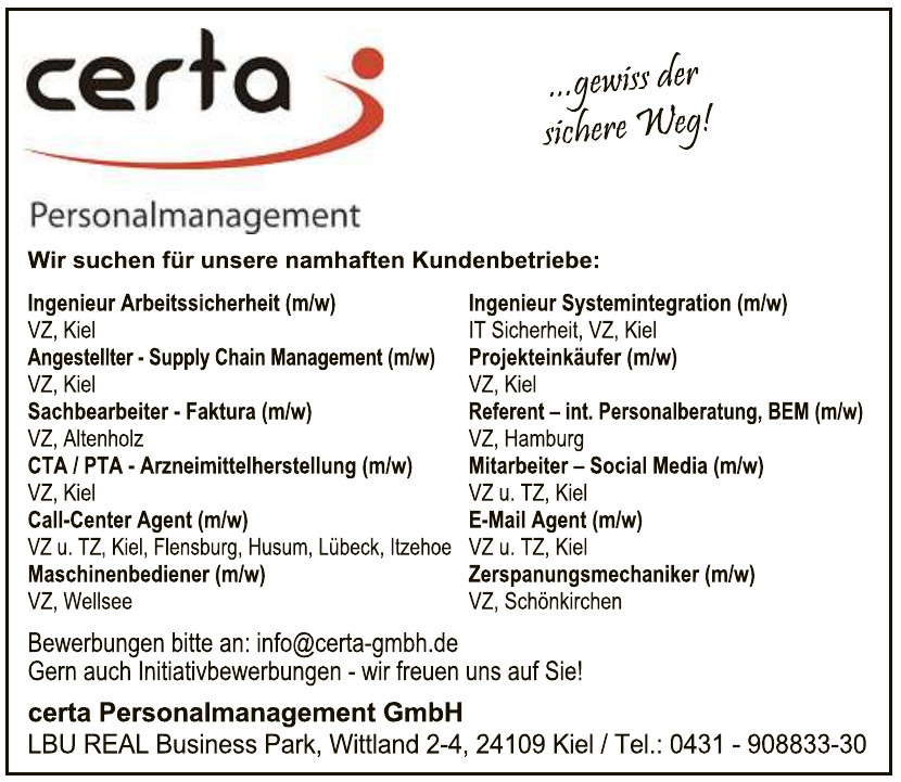 certa Personalmanagement GmbH certa Personalmanagement GmbH