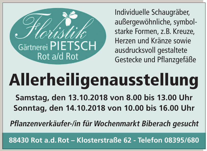 Floristik Gärtnerei Pietsch Rot a/d Rot