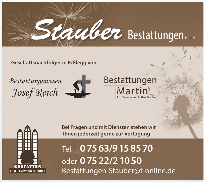 Bestattungen Stauber Bestattungen Stauber