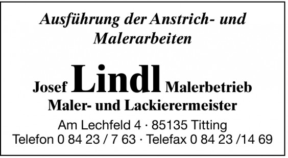 Josef Lindl Malerbetrieb Josef Lindl Malerbetrieb
