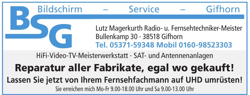 BSG Bildschirm - Service - Gifhorn BSG Bildschirm - Service - Gifhorn