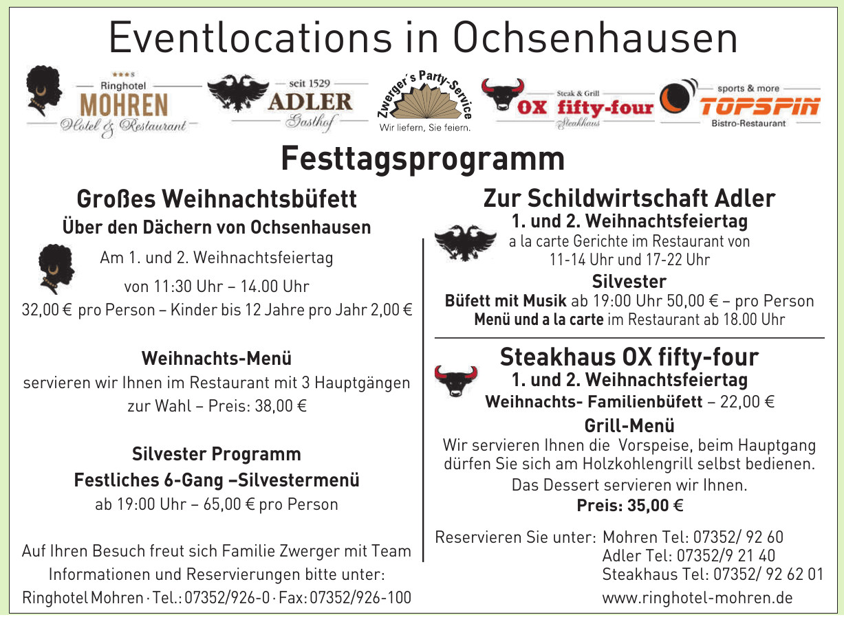 Eventlocations in Ochsenhausen