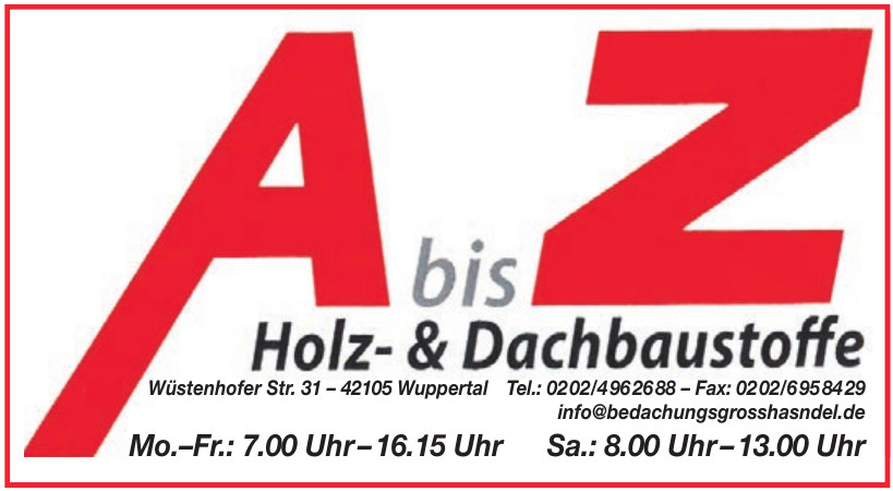A bis Z Holz- und Dachbaustoffe