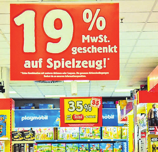 Schnäppchen für die Kunden: Spielemax schenkt ihnen die Mehrwertsteuer. Schnäppchen für die Kunden: Spielemax schenkt ihnen die Mehrwertsteuer.