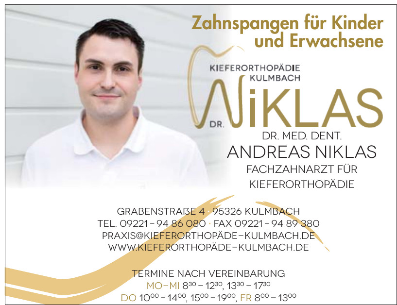 Kieferorthopädie Kulmbach - Dr. med. dent. Andreas Niklas Kieferorthopädie Kulmbach - Dr. med. dent. Andreas Niklas