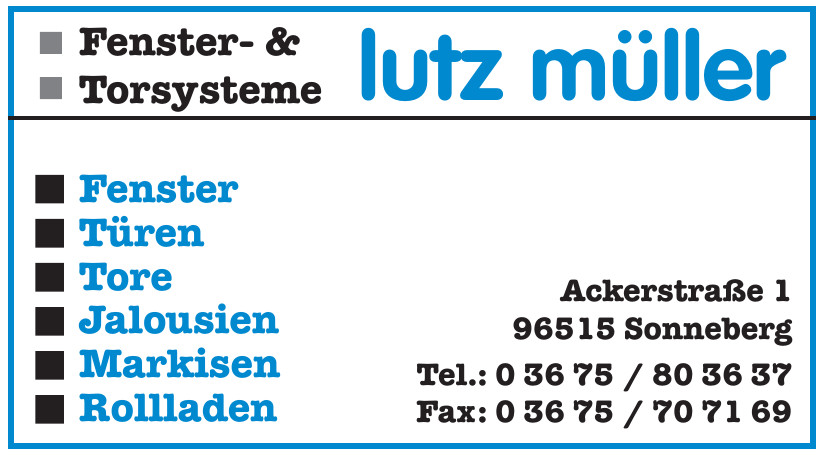 Lutz Müller Fenster- & Torsysteme Lutz Müller Fenster- & Torsysteme
