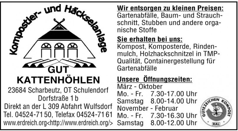 Kompostier- und Häckselanlage GUT KATTENHÖHLEN Kompostier- und Häckselanlage GUT KATTENHÖHLEN