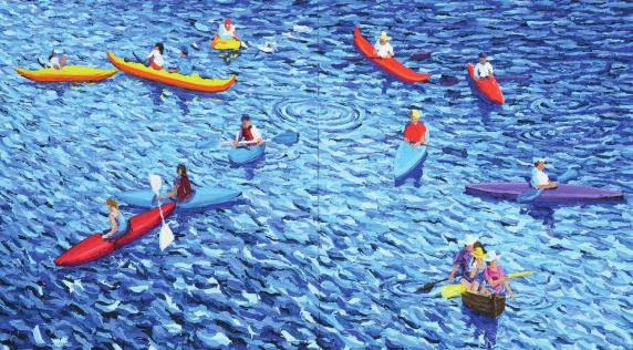 Alles ist im Fluss: Öl auf Leinwand, 1,50 auf 2,20 Meter, 2015. Foto: Katherina Gierlach Alles ist im Fluss: Öl auf Leinwand, 1,50 auf 2,20 Meter, 2015. Foto: Katherina Gierlach