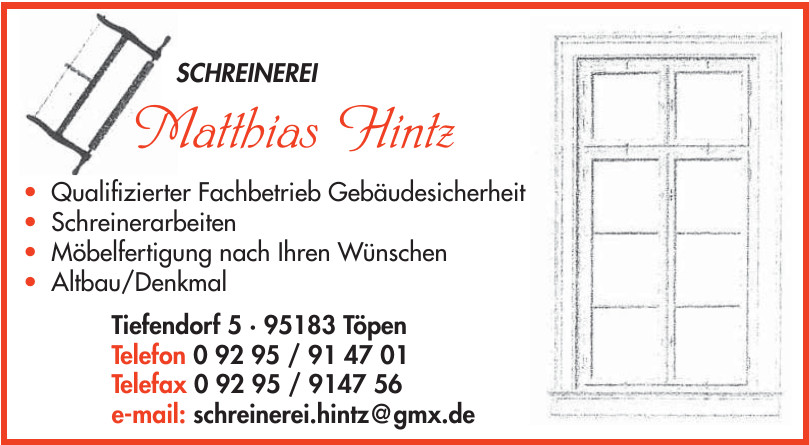 Schreinerei Matthias Hintz Schreinerei Matthias Hintz