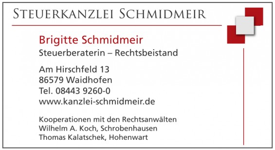 Brigitte Schmidmeir Steuerberaterin – Rechtsbeistand