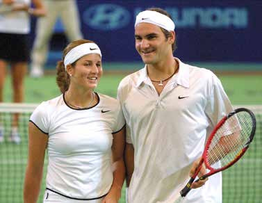 Auf dem Platz gab es 2002 für das Ehepaar Federer nicht viel zu holen für die Schweiz. (Foto: Jürgen Hasenkopf)