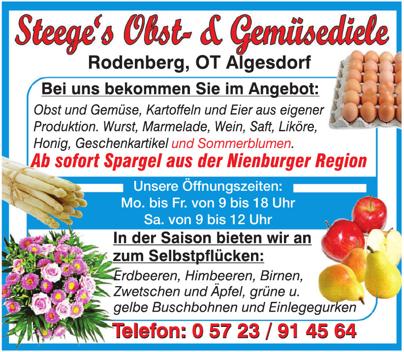 Steege´s Obst- & Gemüsediele Rodenberg Steege´s Obst- & Gemüsediele Rodenberg