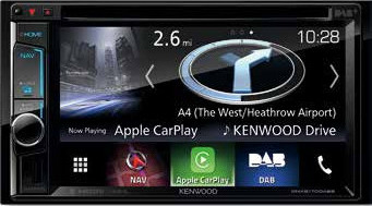 Auch Kenwoods Navitainer DNX5170DABS passt in einen Gebrauchtwagen. Einzige Voraussetzung für den Einbau ist ein Doppel-DIN-Schacht. Der universelle Navitainer vereint Navigationssystem, DAB+ und UKW-Tuner, DVD/CD-Spieler, einen knapp 16 cm großen Touch-Monitor und einen 4 x 50 Watt-Verstärker. Zudem lässt sich ein iPhone per Apple CarPlay einbinden. Foto: Kenwood