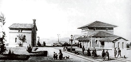 Der Bahnhof um 1847. Fotos: Elmar Pfandzelter Der Bahnhof um 1847. Fotos: Elmar Pfandzelter