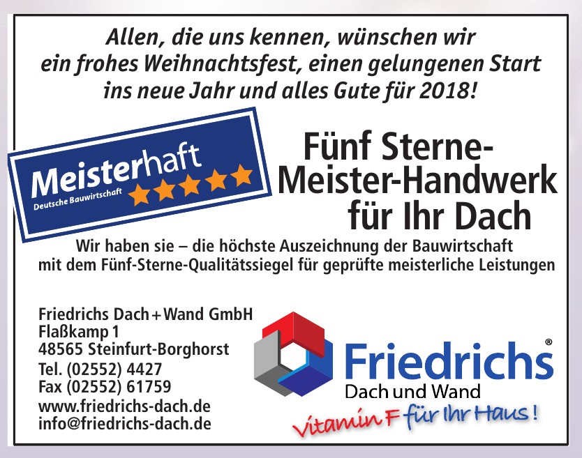 Friedrichs Dach und Wand