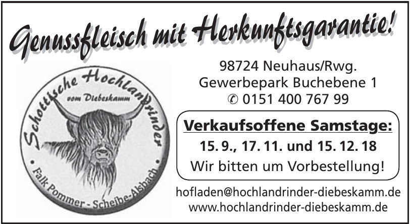 Schottische Hochlandrinder vom Diebeskamm