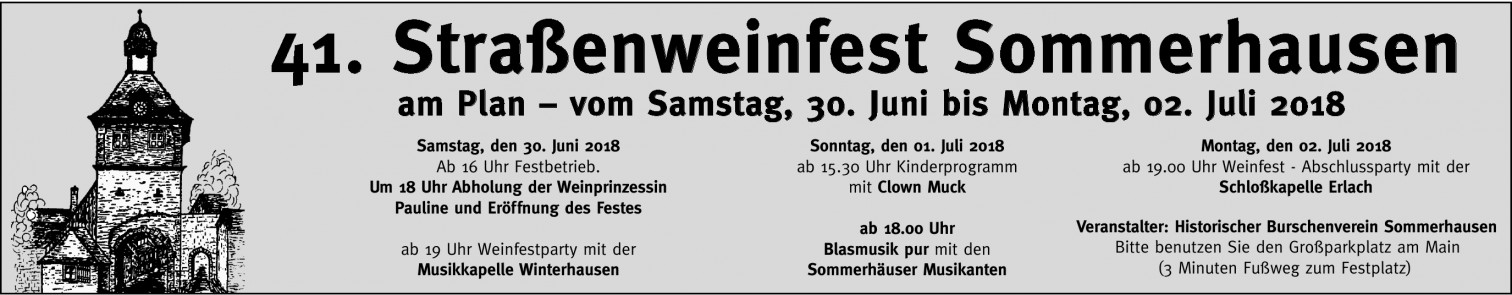 41. Straßenweinfest Sommerhausen