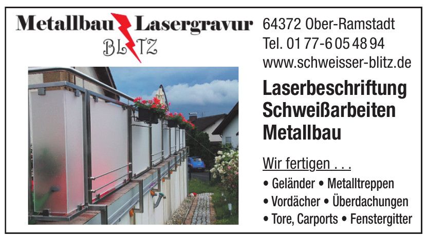 Metallbau Lasergravur Blitz Metallbau Lasergravur Blitz