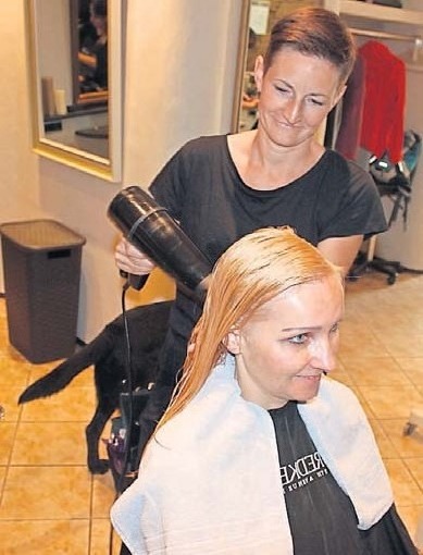 Friseurmeisterin Mandy Gottesmann in Aktion. Im Helmbrechtser Salon Haselier gibt es spezielle Haarbehandlung für jeden Typ. FOTO: WB