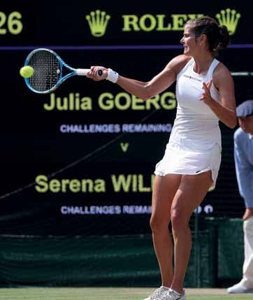 Julia Görges, vom THC Bad Oldesloe ins Halbfinale von Wimbledon. Julia Görges, erst Serena Williams konnte sie stoppen. Foto: Jürgen Hasenkopf