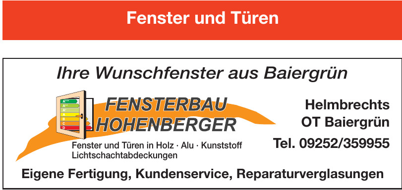 Fensterbau Hohenberger