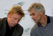 Sind sie das künftige Turnierdirektorenduo? Boris Becker und DTB Sportdirektor Klaus Eberhard. Foto: Jürgen Hasenkopf