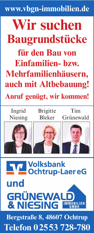 Volksbank Ochtrup eG und Grünewald und Niesing Volksbank Ochtrup eG und Grünewald und Niesing