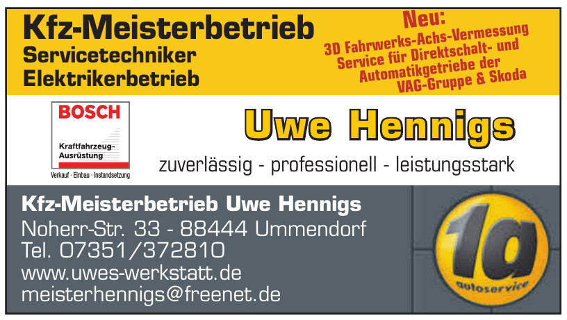 Kfz-Meisterbetrieb Uwe Hennigs Kfz-Meisterbetrieb Uwe Hennigs