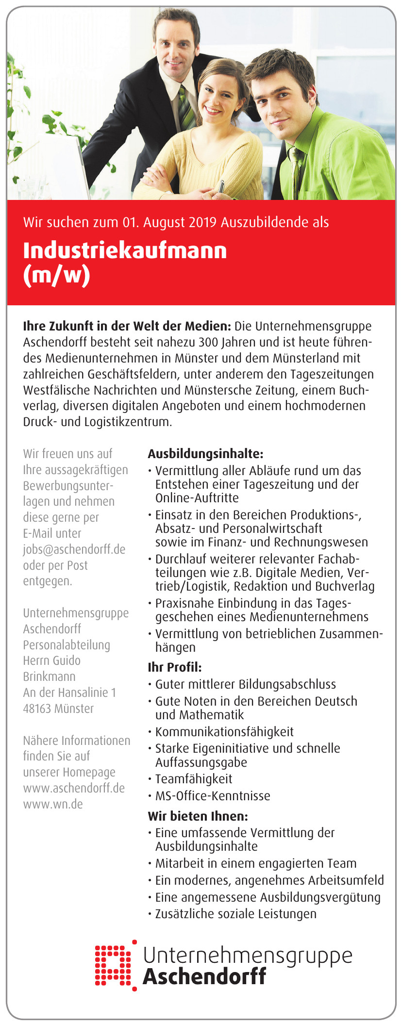 Unternehmensgruppe Aschendorff Unternehmensgruppe Aschendorff