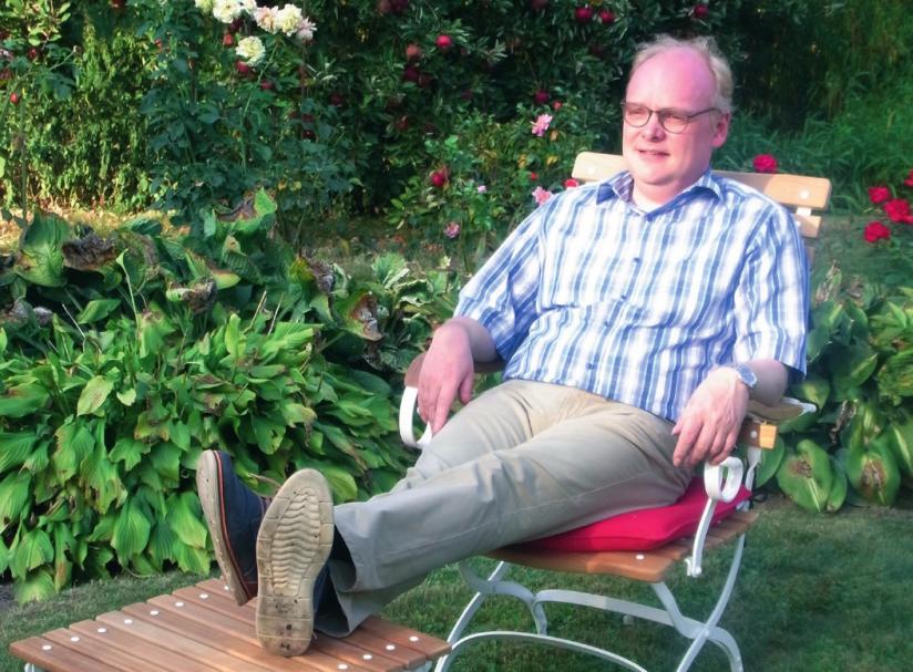 In seinem Garten kommen dem Geschäftsmann und Gemeindebürgermeister oft die besten Ideen. In seinem Garten kommen dem Geschäftsmann und Gemeindebürgermeister oft die besten Ideen.