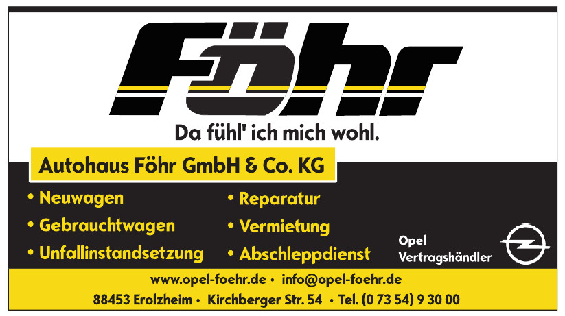 Autohaus Föhr GmbH & Co. KG Autohaus Föhr GmbH & Co. KG