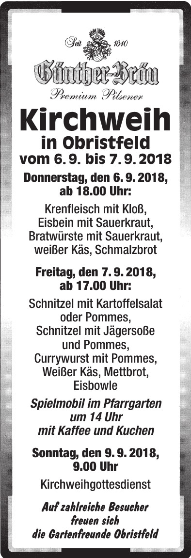 Kirchweih in Obristfeld Kirchweih in Obristfeld