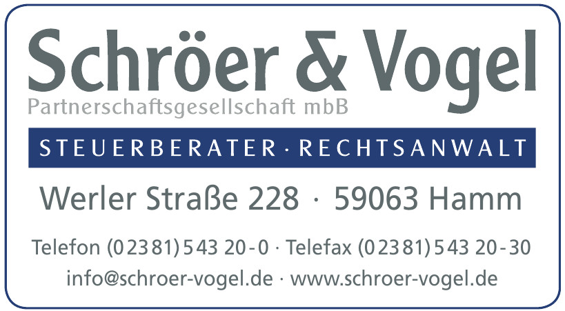 Schröer & Vogel Partnerschaftsgesellschaft mbB Schröer & Vogel Partnerschaftsgesellschaft mbB